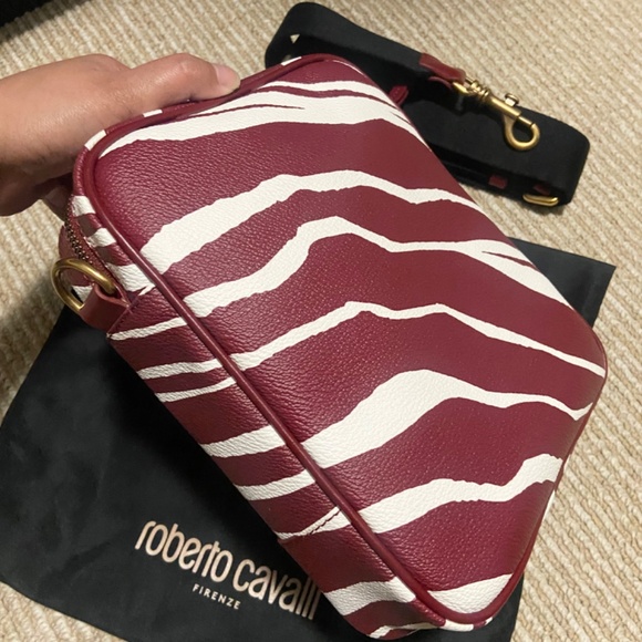 SOLDOUT New Roberto Cavalli Zebra Print Camera Bag Men - Picture 5 of 10